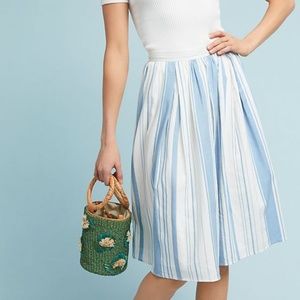 NWT ANTHROPOLOGIE About Town Striped Skirt #HH03